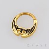 GOTHIC BAT ENAMEL WINGS SEPTUM CLICKER RING 316L SURGICAL STEEL